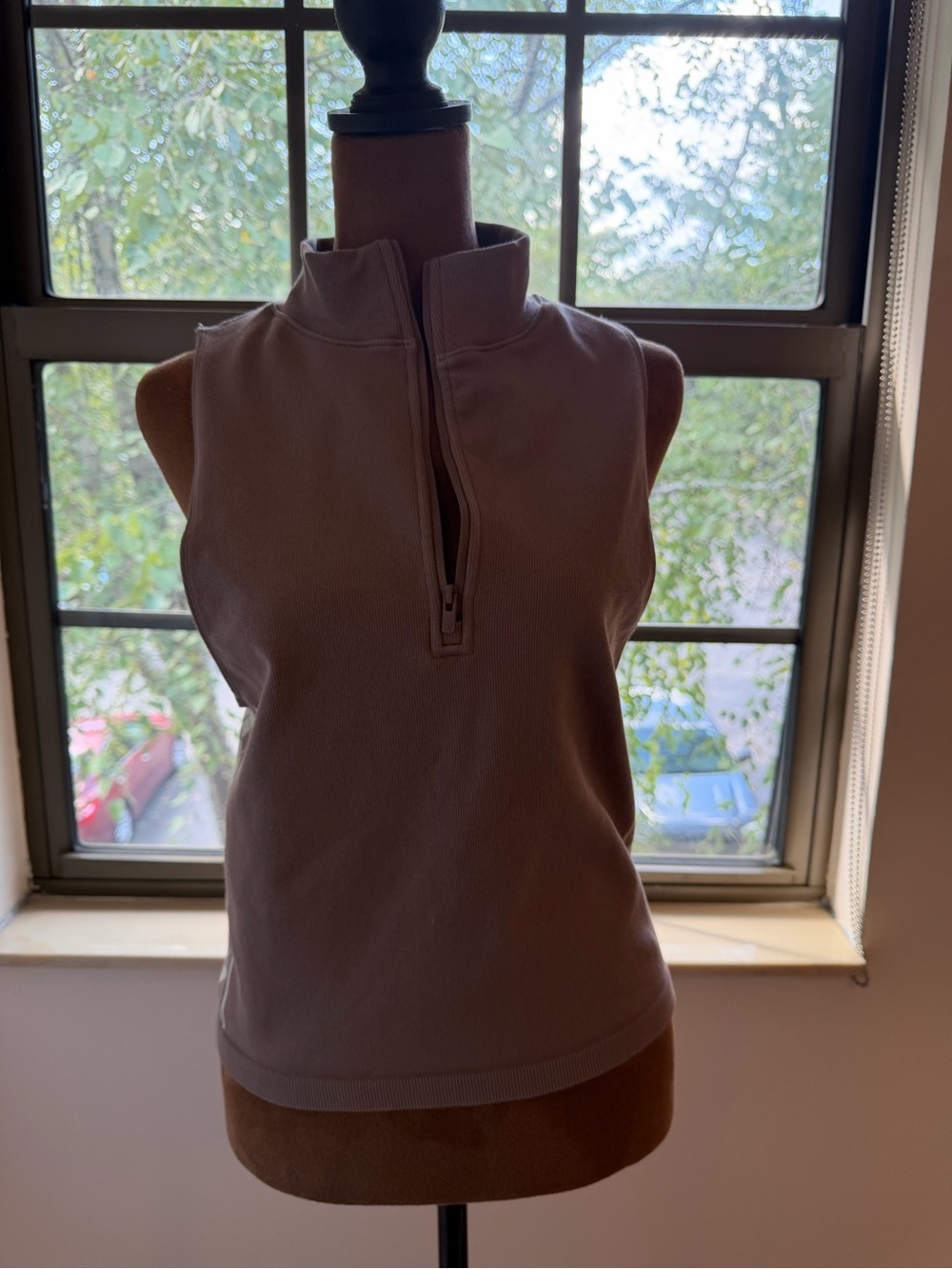 PINK Victoria's Secret Sleeveless Quarter-Zip Tank in Mauve